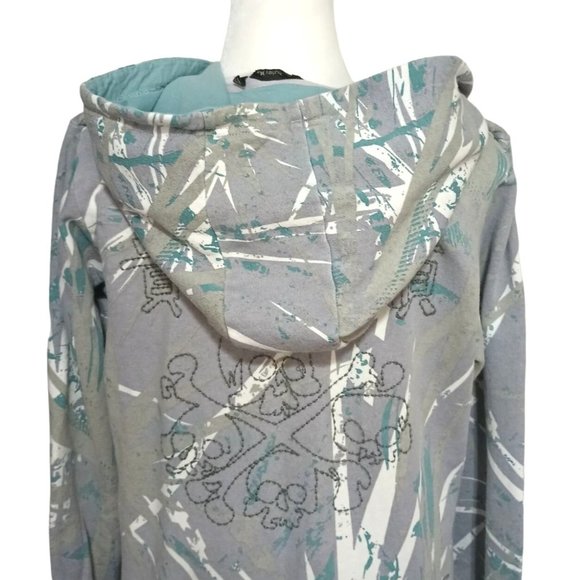 Hurley Hoodie Sweatshirt Juniors Size XL Womens Skull Crossbones Raw Edge Spello - Picture 7 of 12